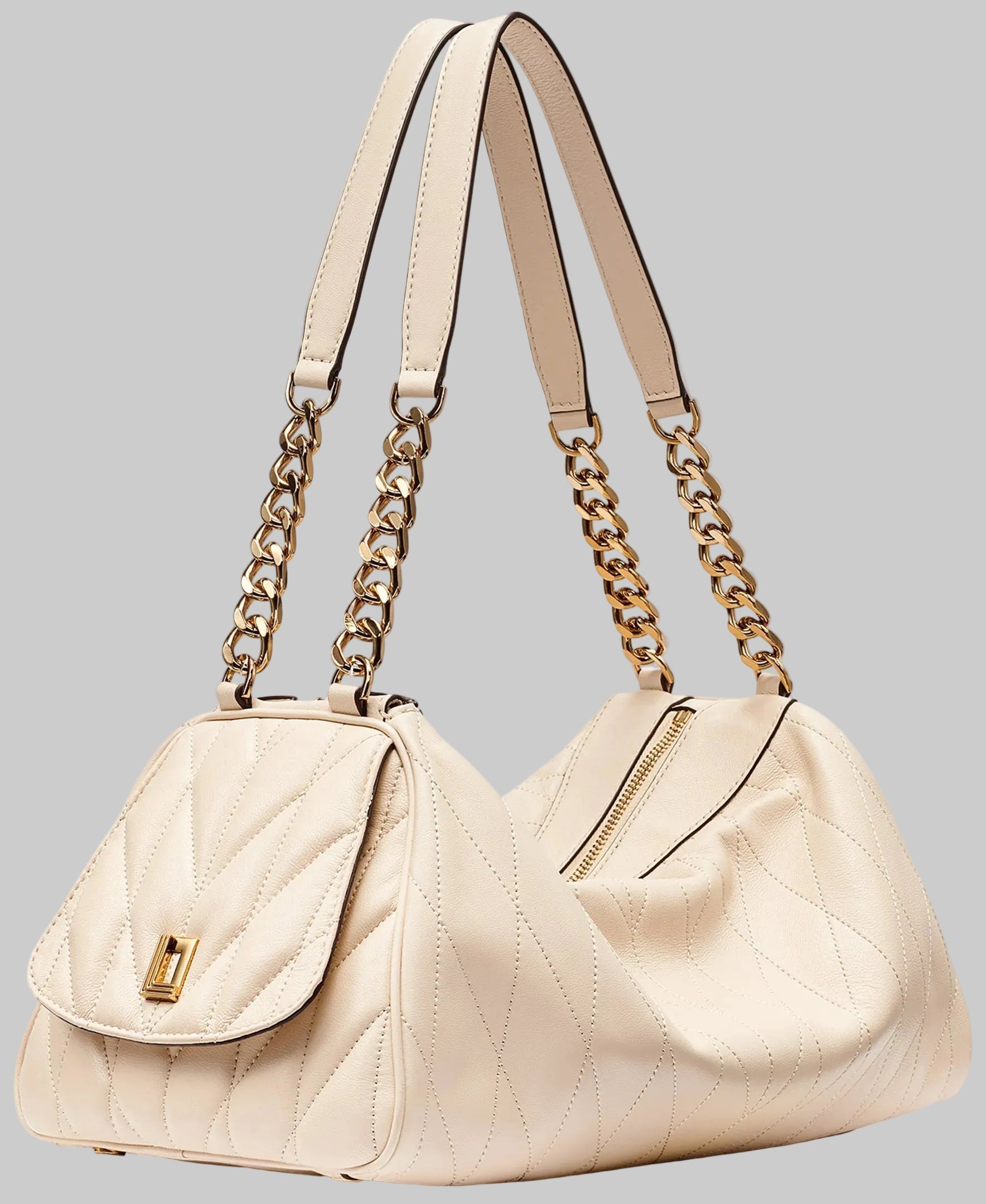 KarlLagerfeld Lafayette satchel with karl puff charm brie