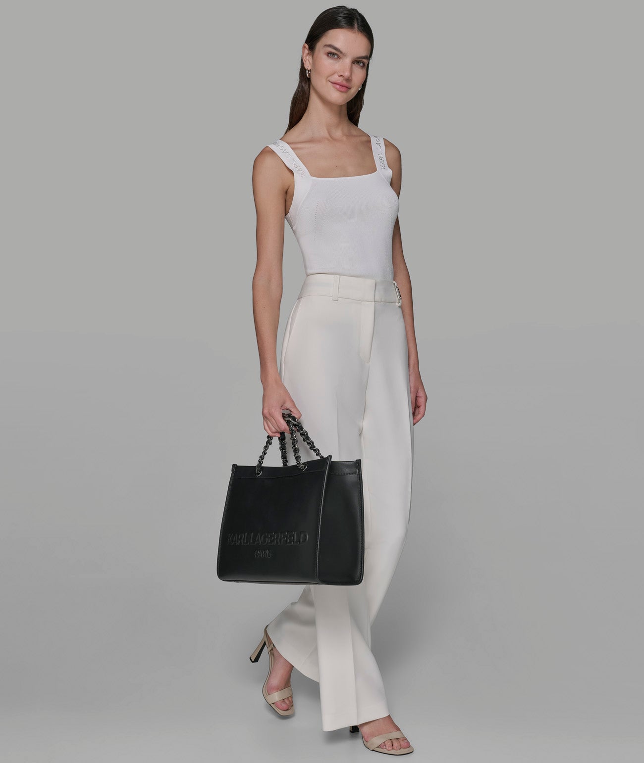 KarlLagerfeld Savoie large leather tote black
