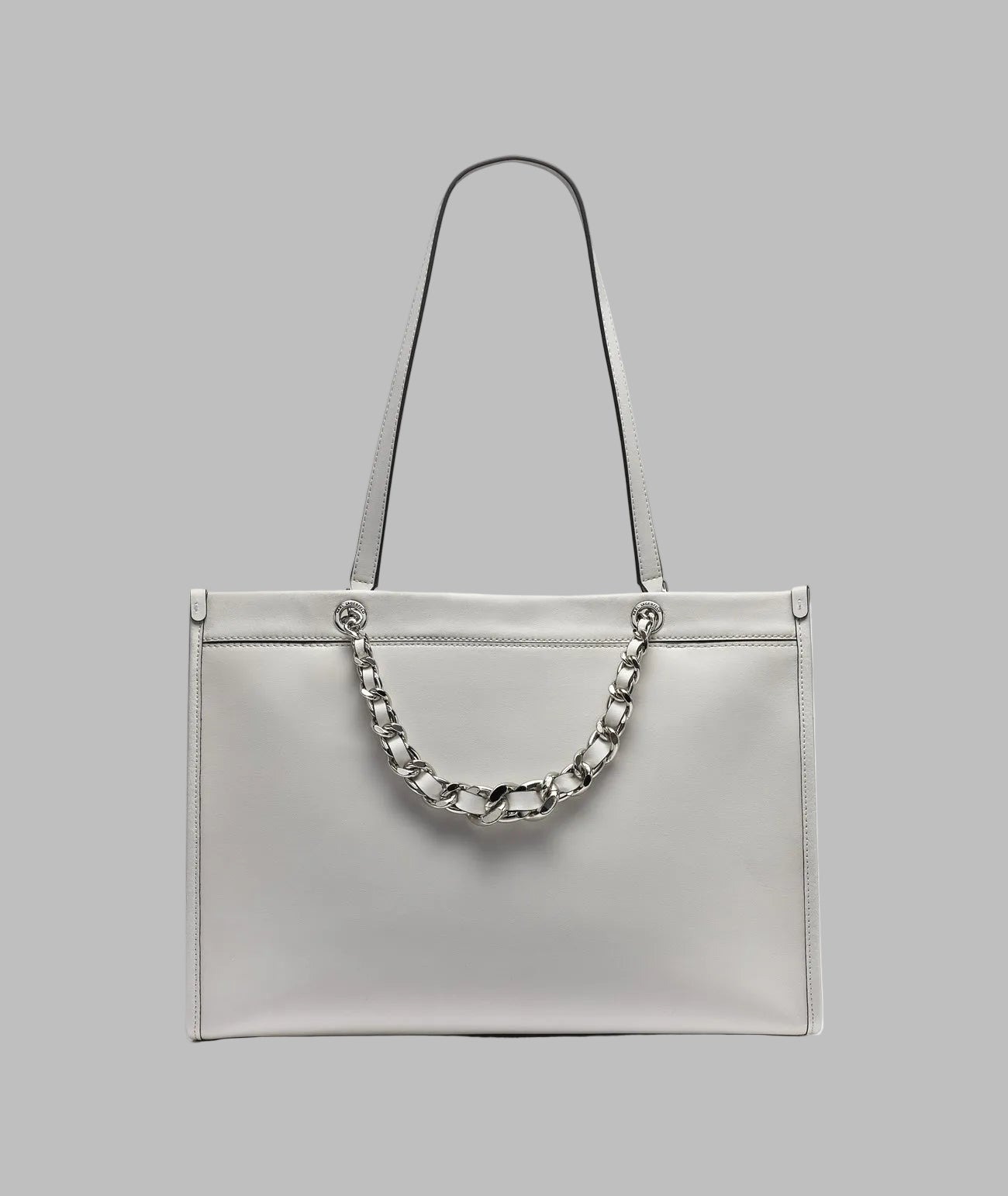 KarlLagerfeld Savoie large leather tote winter white/silver