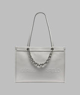 KarlLagerfeld Savoie large leather tote winter white/silver