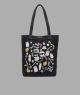 KarlLagerfeld Cannes karl & choupette canvas tote black