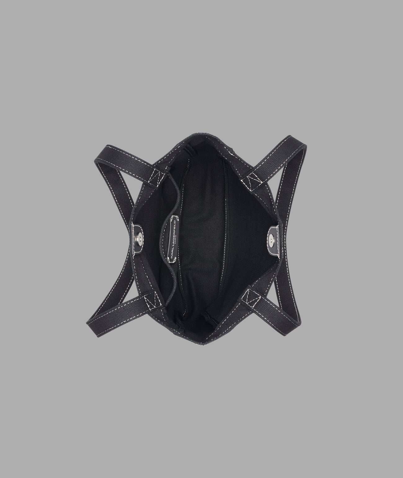 KarlLagerfeld Cannes karl & choupette rhinestone tote black