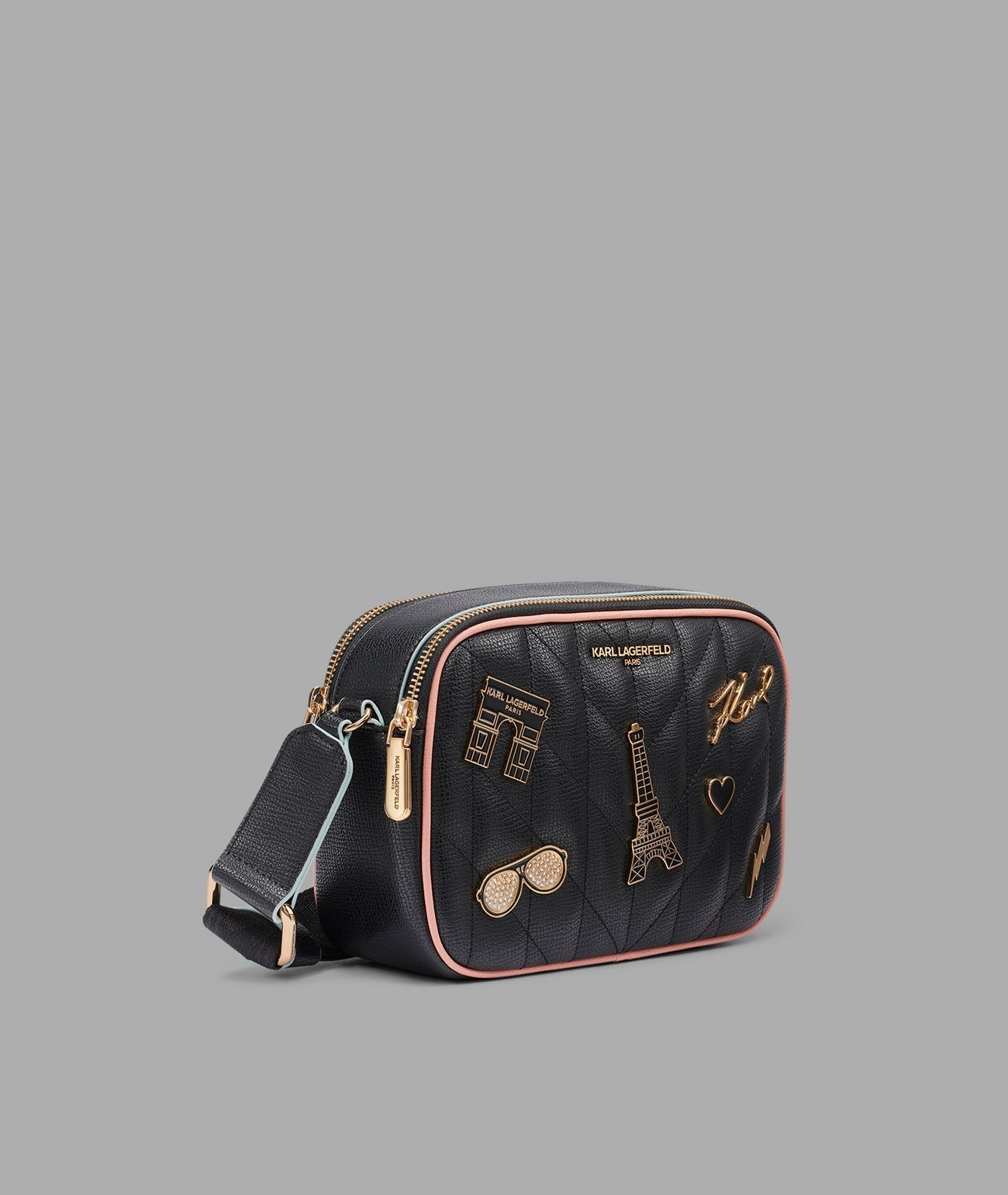 KarlLagerfeld Maybelle crossbody with paris pins black / gold