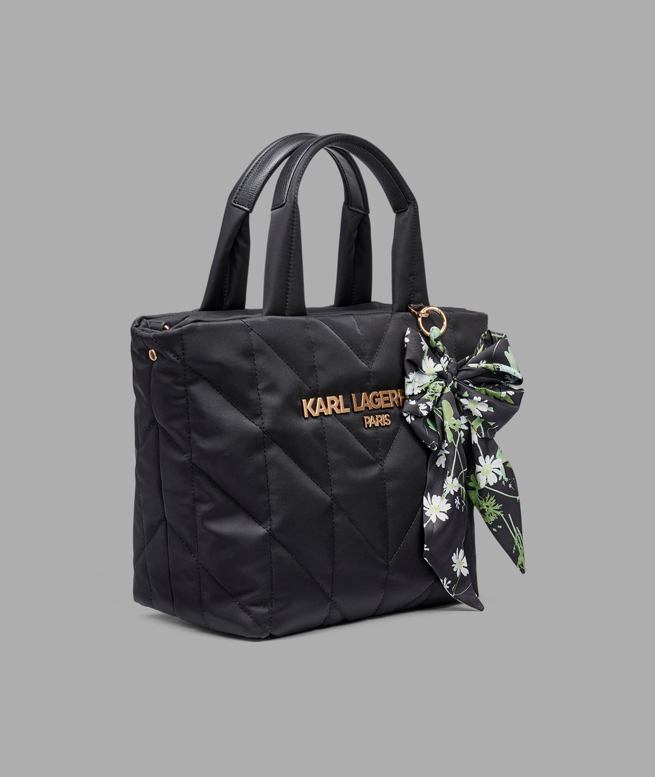 KarlLagerfeld Voyage nylon tote with bow black / gold
