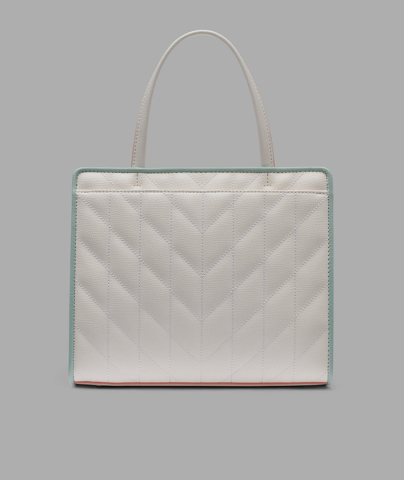 KarlLagerfeld Maybelle satchel with pins and contrast trim winter white/silver