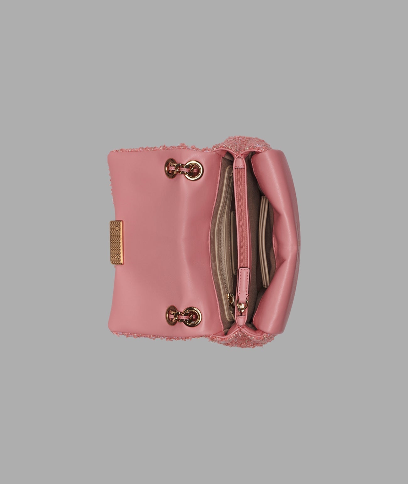 KarlLagerfeld Lafayette mini crossbody boucle sunkist coral