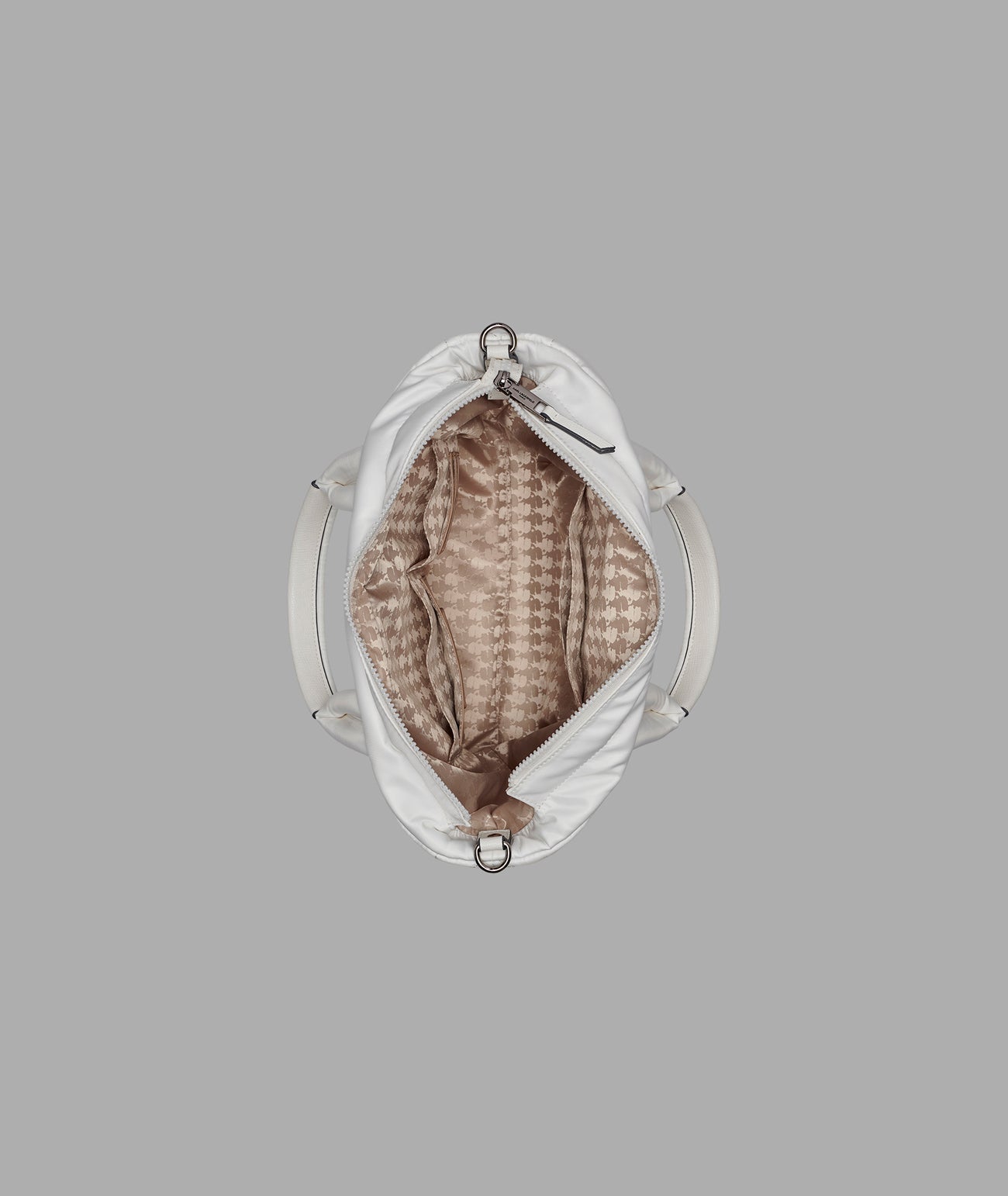 KarlLagerfeld Voyage nylon tote with bow winter white/silver