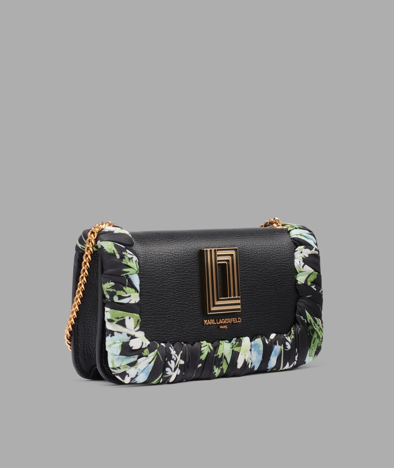 KarlLagerfeld Kosette shoulder bag with floral scarf black / gold