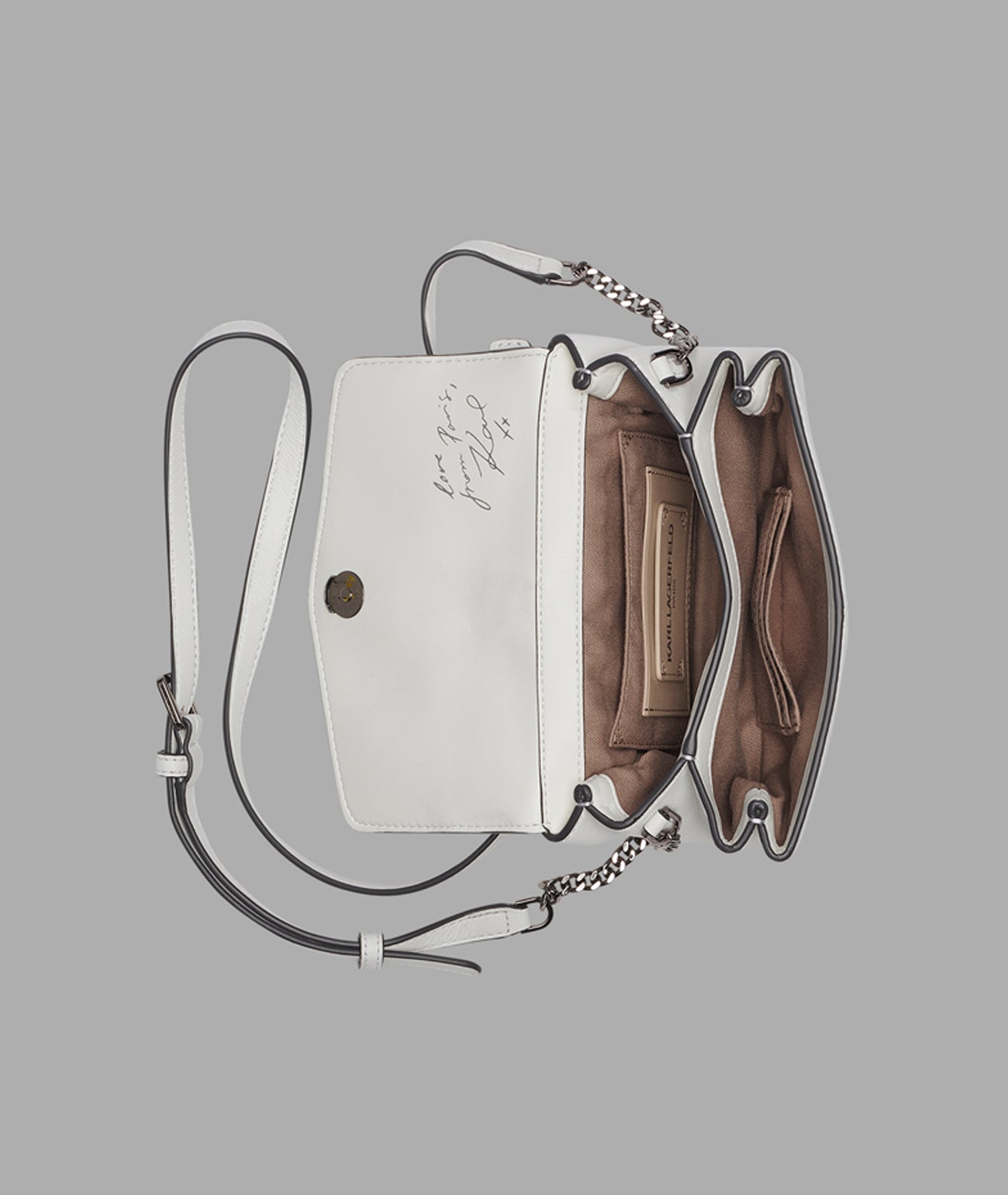 KarlLagerfeld Chantaye karl head crossbody winter white/silver