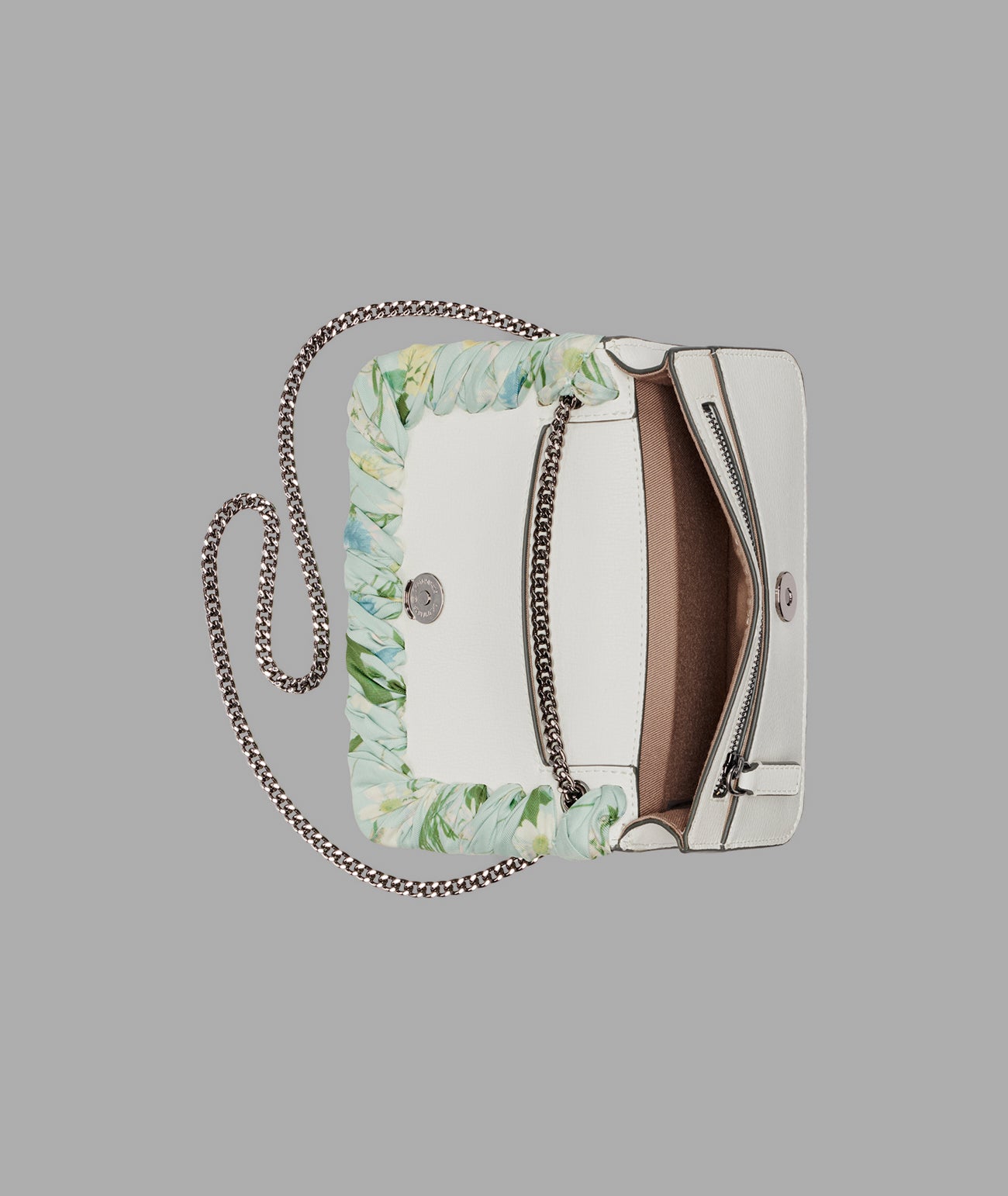 KarlLagerfeld Kosette shoulder bag with floral scarf winter white/silver