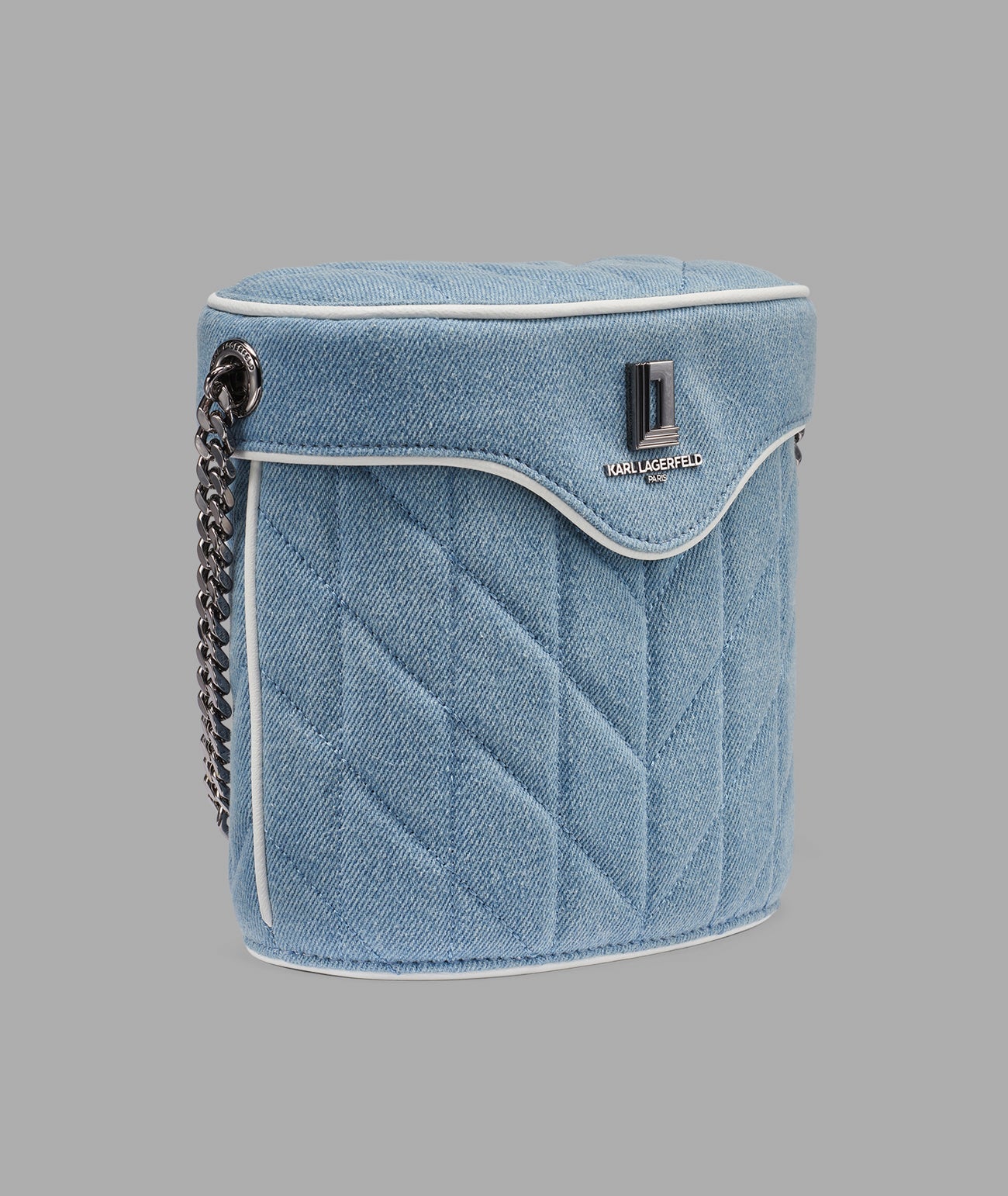 KarlLagerfeld Lafayette crossbody bucket bag light denim