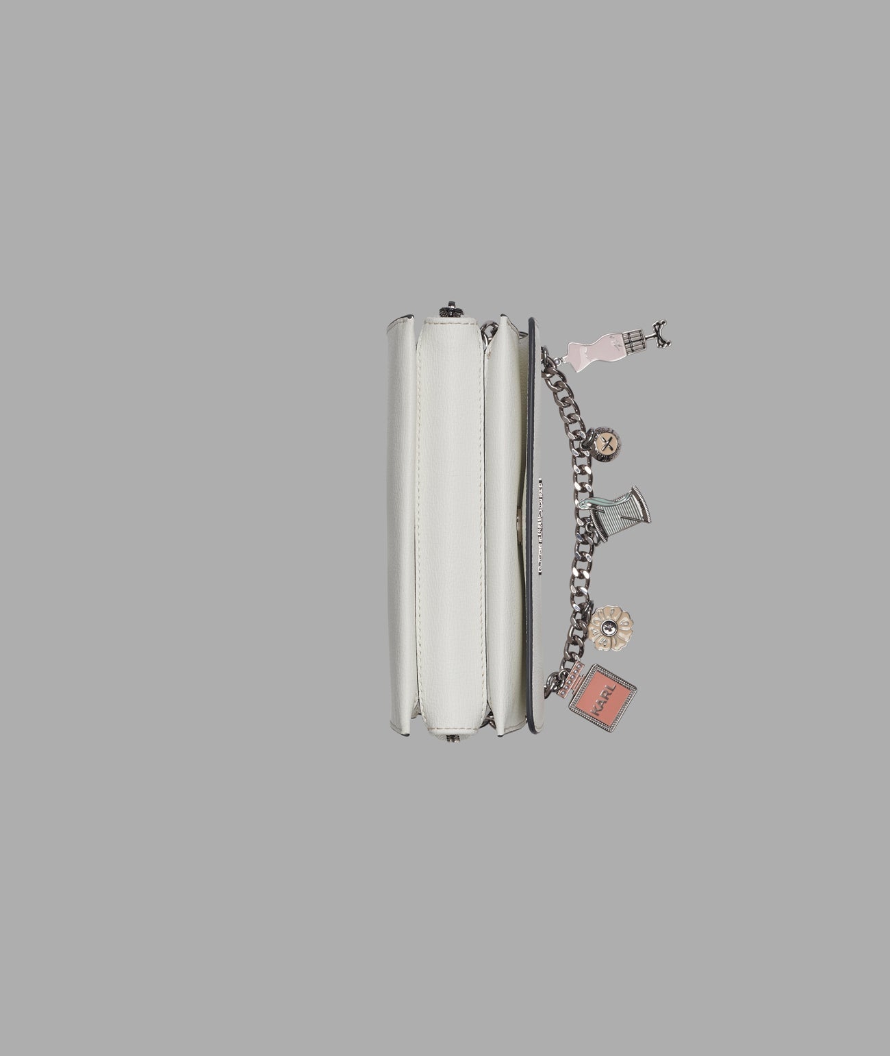 KarlLagerfeld Lourdes crossbody with fashion chain winter white/silver