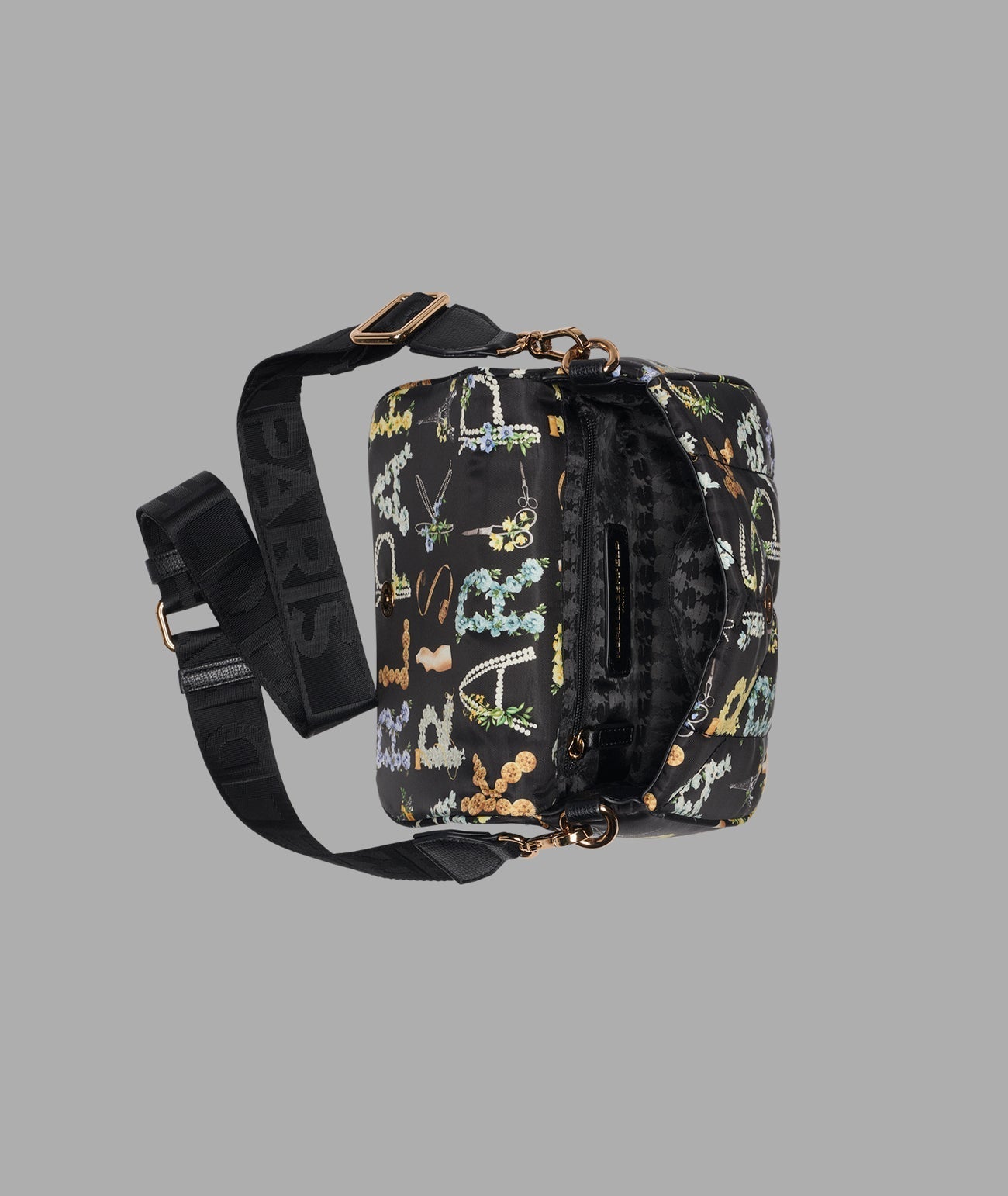 KarlLagerfeld Voyage logo crossbody with bow black multi