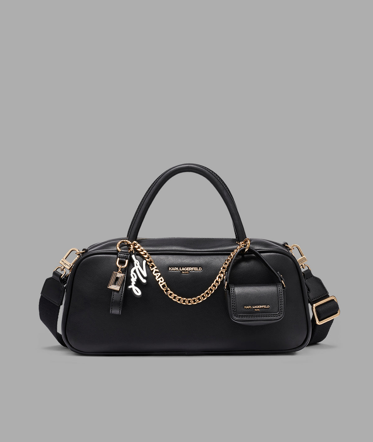 KarlLagerfeld Zaylia large satchel with chain & mini bag black / gold