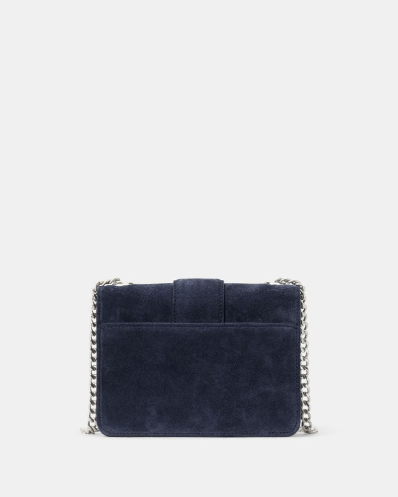 KateSpade Phoebe Suede Turnlock Mini Flap Crossbody Blazer Blue