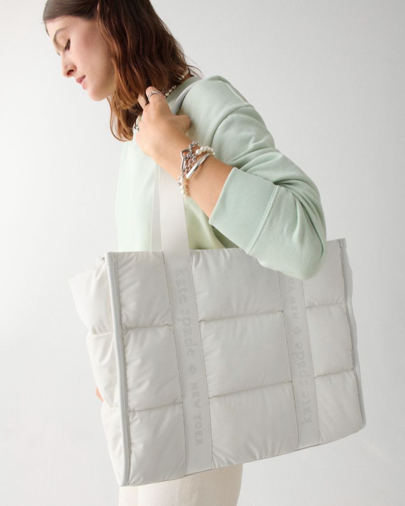 KateSpade Kip Puffy Large Tote Optic White