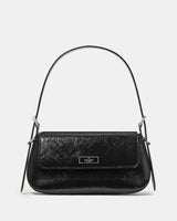 KateSpade Bridget Crinkle Patent Small Flap Shoulder Black