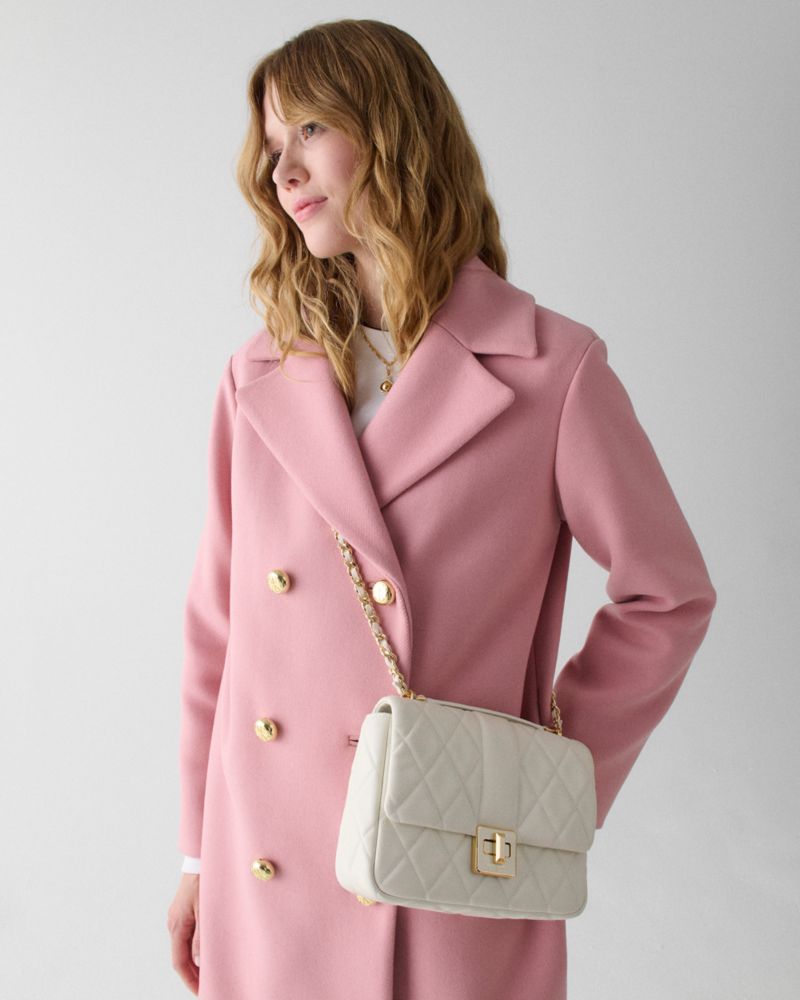 KateSpade Carey Quilted Small Flap Crossbody Meringue