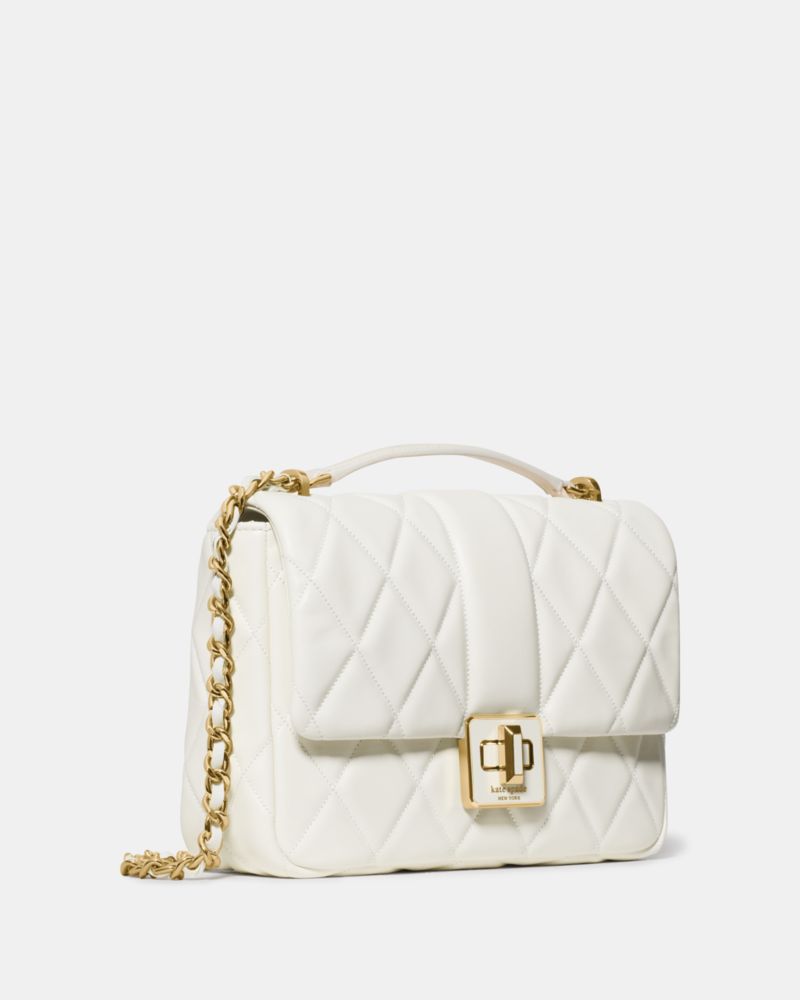 KateSpade Carey Quilted Small Flap Crossbody Meringue