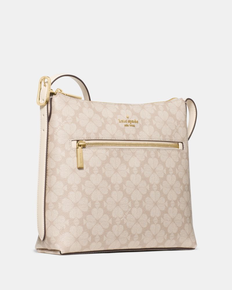 KateSpade 454 Spade Flower Swingpack Crossbody Bag Dark Beige Moon Dust