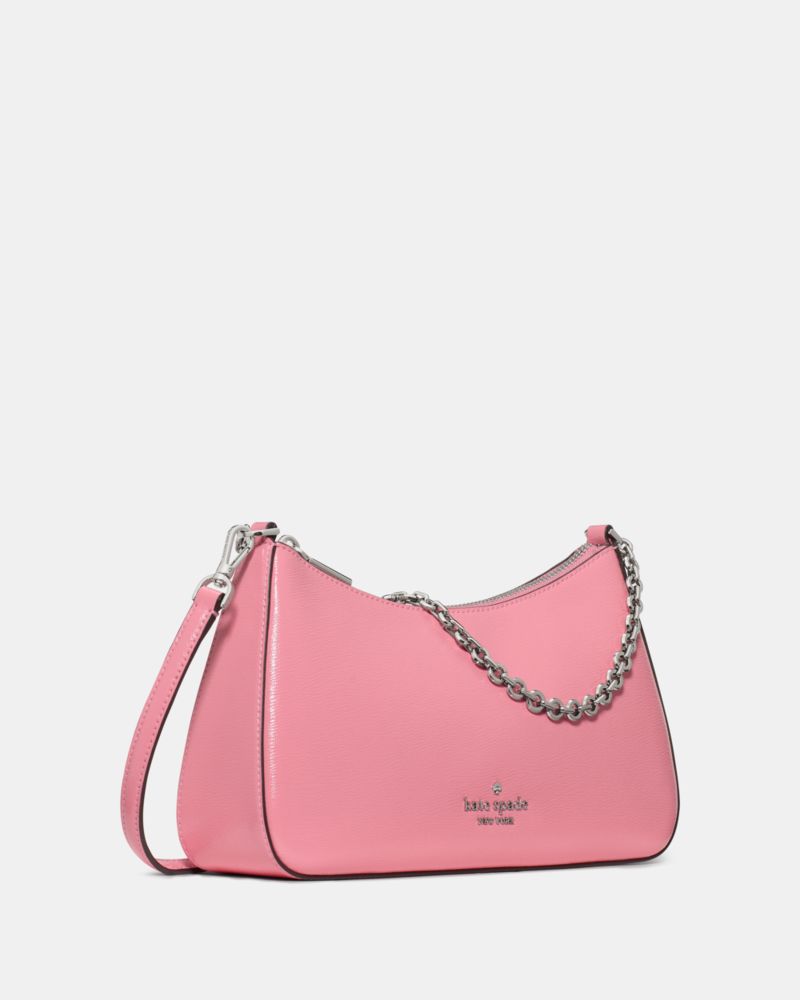 KateSpade Margot Textured Patent Leather Convertible Crossbody Grapefruit Soda