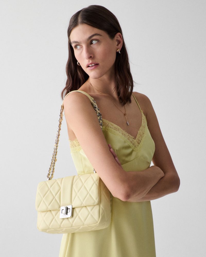 KateSpade Carey Quilted Crossbody Bag Lemon Fondant