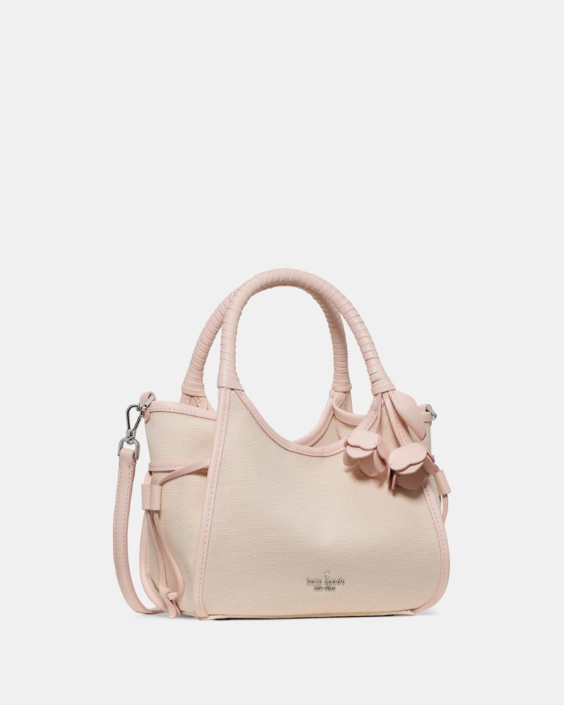 KateSpade Stash Canvas Floral Small Carryall Bag Pearl Pink Multi