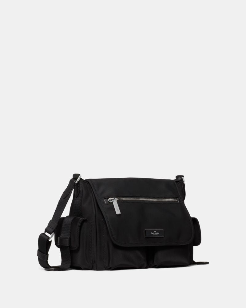 KateSpade Carter Nylon Messenger Cargo Crossbody Bag Black