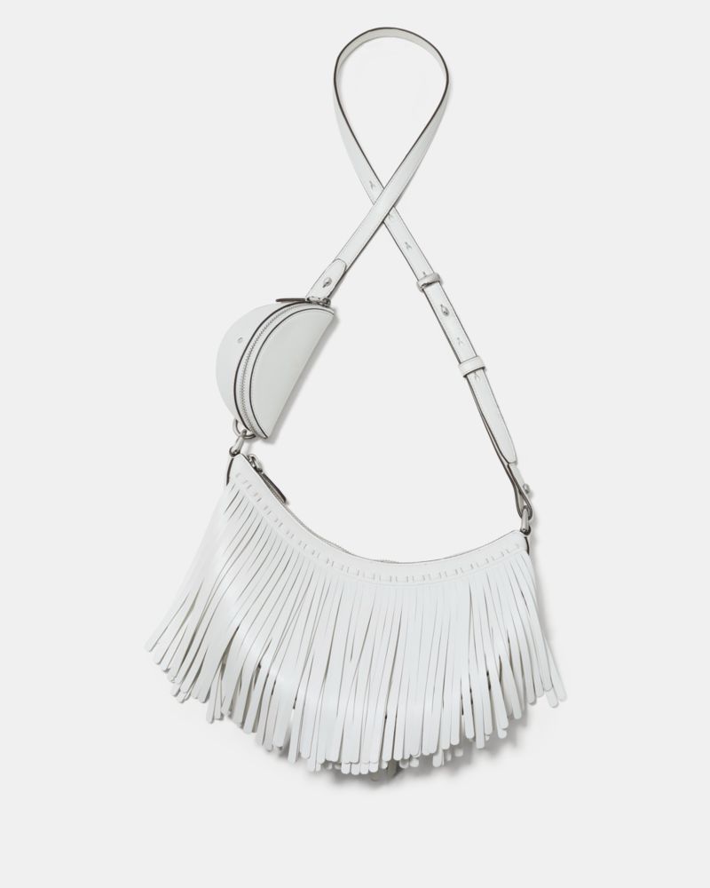KateSpade Duo Fringe Crossbody Bag True White