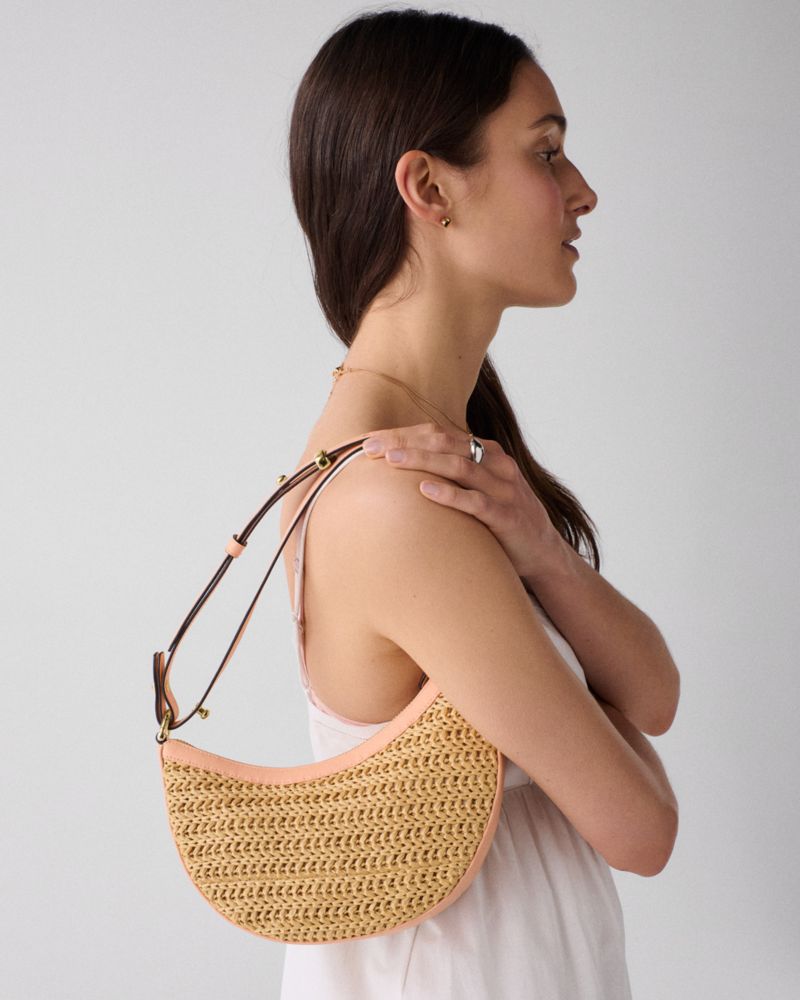 KateSpade Duo Straw Crossbody Bag Light Cantaloupe Multi