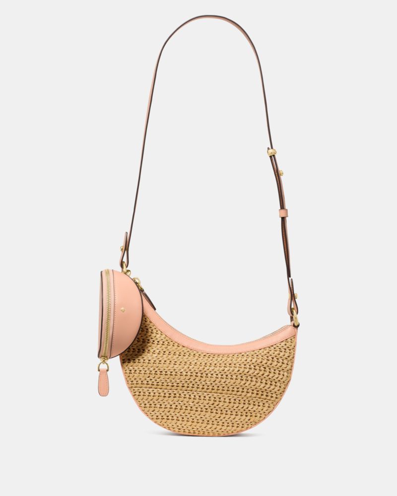 KateSpade Duo Straw Crossbody Bag Light Cantaloupe Multi