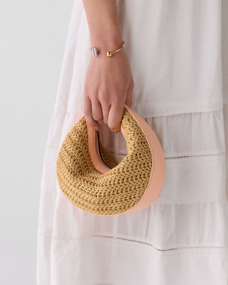 KateSpade Duo Straw Crossbody Bag Light Cantaloupe Multi