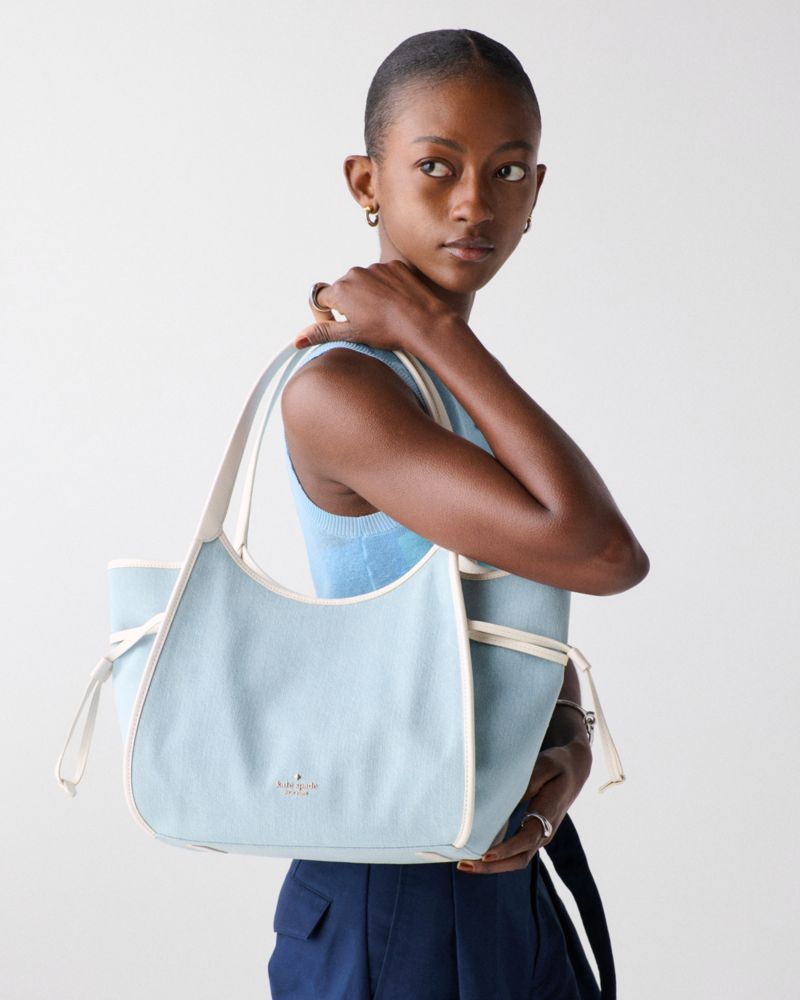 KateSpade Stash Denim Carryall Bag Blue Multicolor