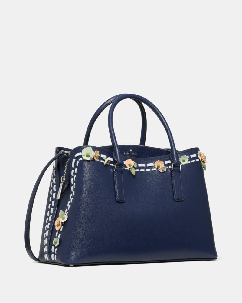 KateSpade Thompson Street Floral Satchel Bag Parisian Navy