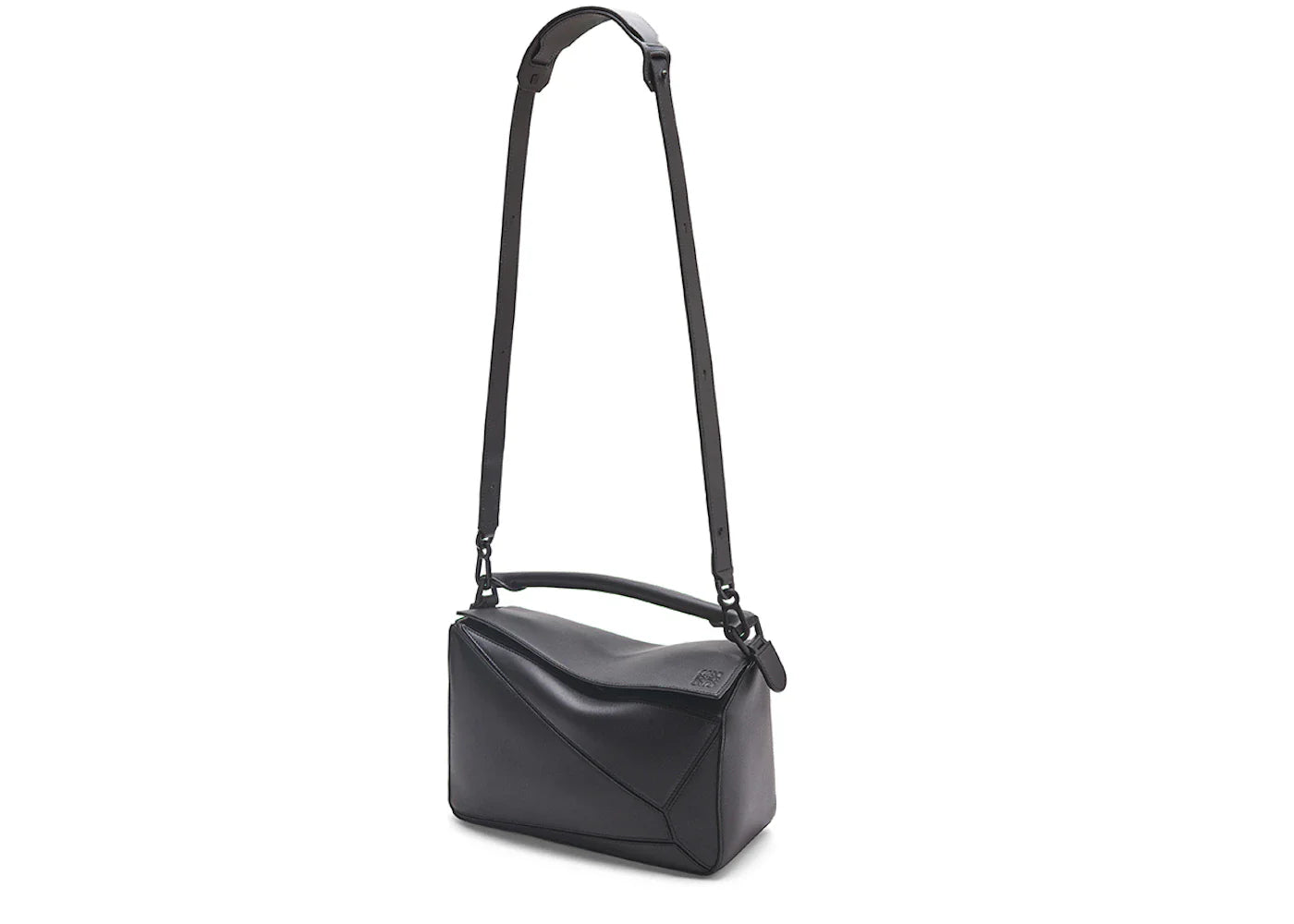 Loewe Puzzle Bag In Satin Calfskin Black