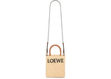 Loewe Standard A5 Tote Bag In Raffia Natural/Black