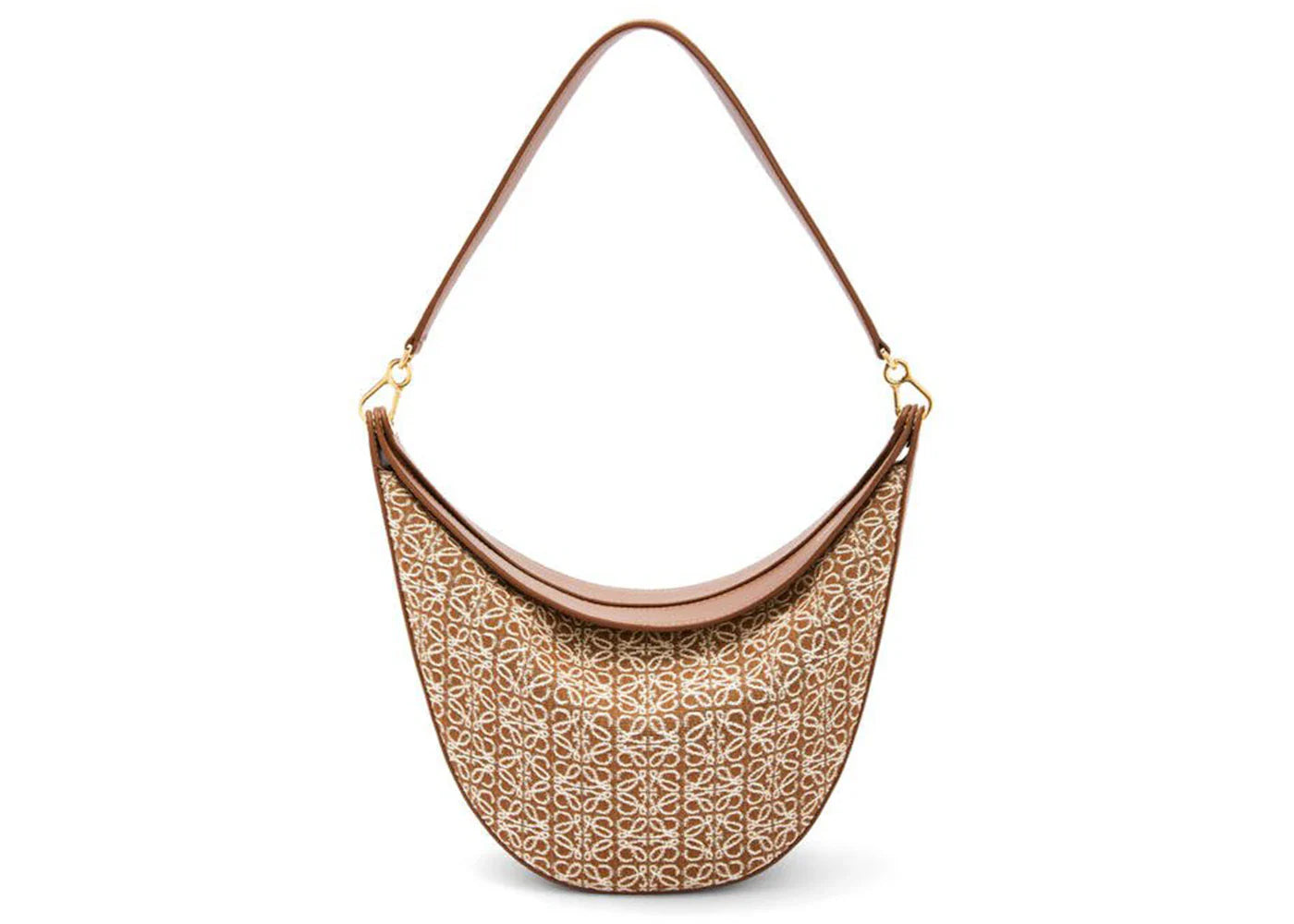 Loewe Luna Shoulder Bag Anagram Jacquard Tan/Pecan