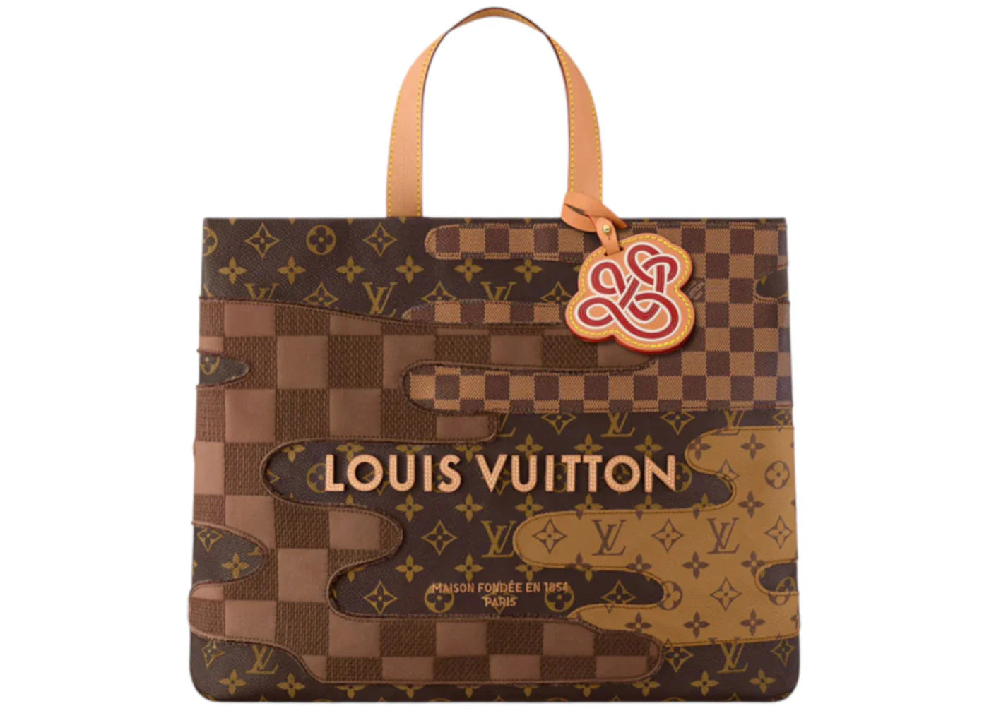 Louis Vuitton X Nigo Shopper Tote Mm Brown