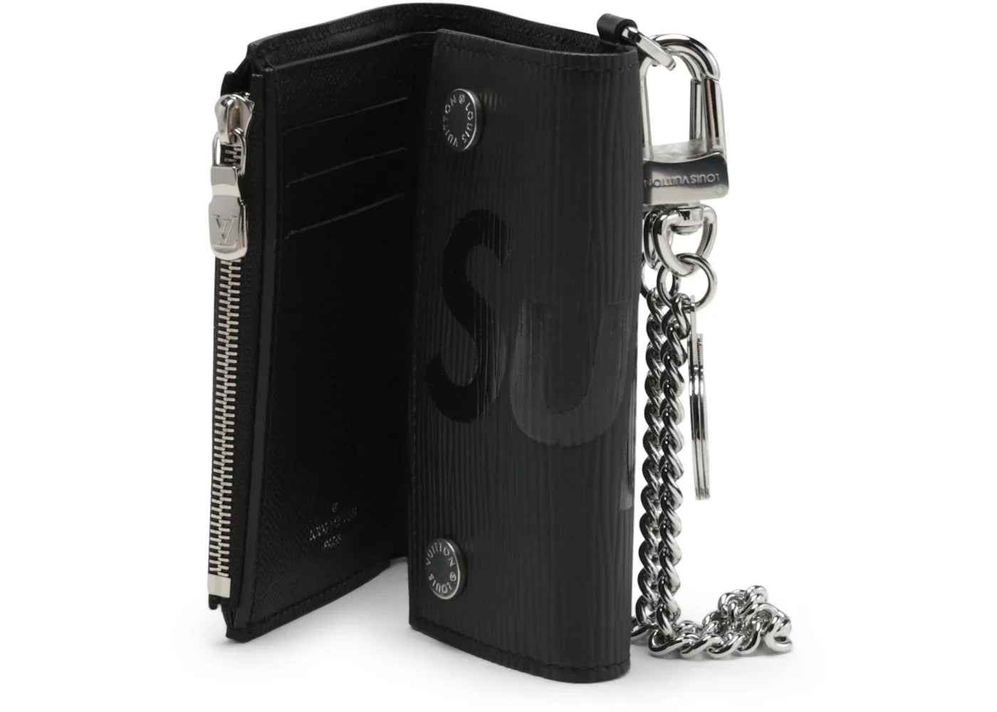 Louis Vuitton X Supreme Chain Wallet Epi Black