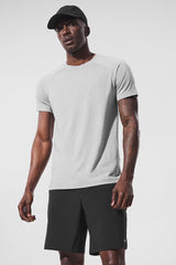 Alo Yoga Triumph Raglan Tee - Athletic Heather Grey