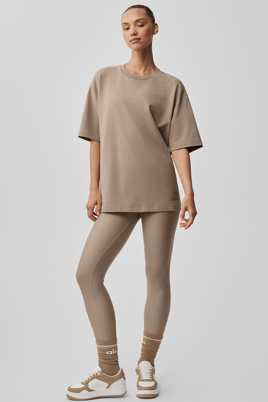 Alo Yoga Double Take Short Sleeve - Gravel