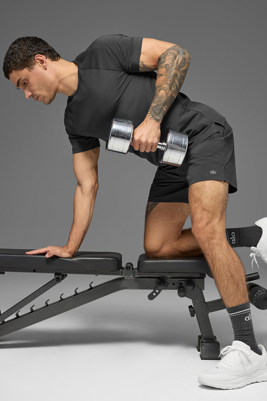 Alo Yoga ALO Vapor Crewneck Short Sleeve - Anthracite