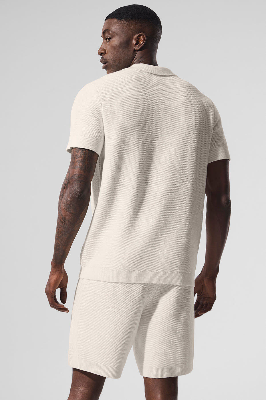 Alo Yoga Sports Club Sweater Knit Polo - Ivory