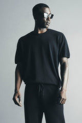Alo Yoga Cotton Cashmere Ever Soft Short Sleeve Crew - Black