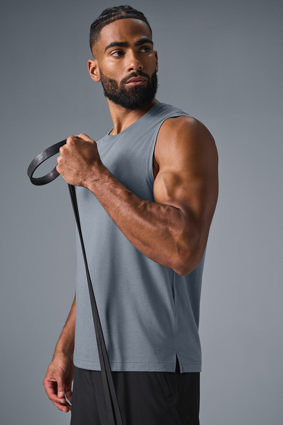 Alo Yoga The Triumph Muscle Tank - Steel Grey