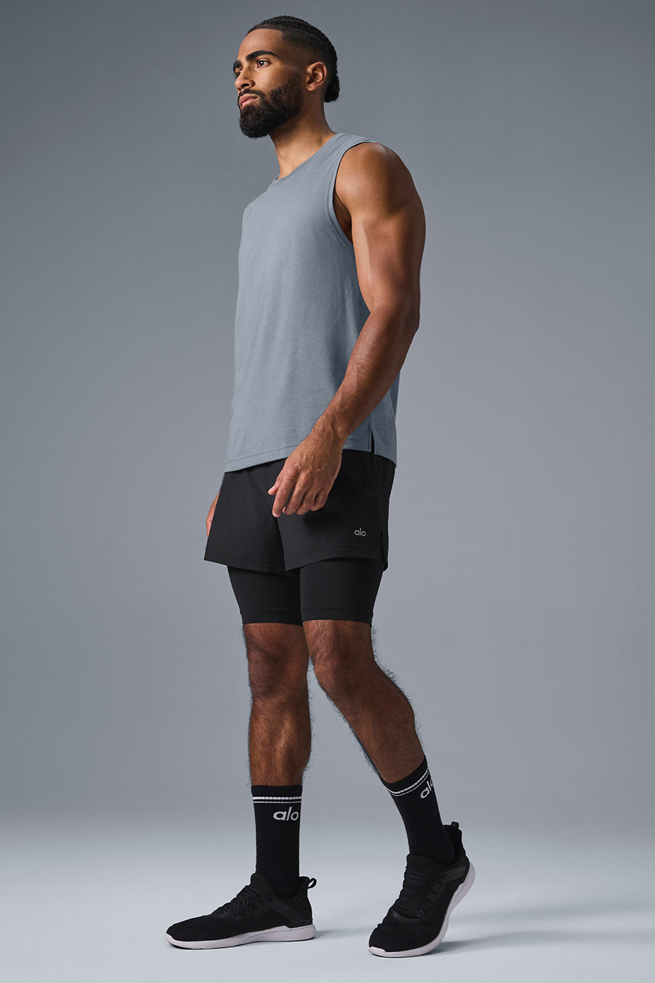 Alo Yoga The Triumph Muscle Tank - Steel Grey