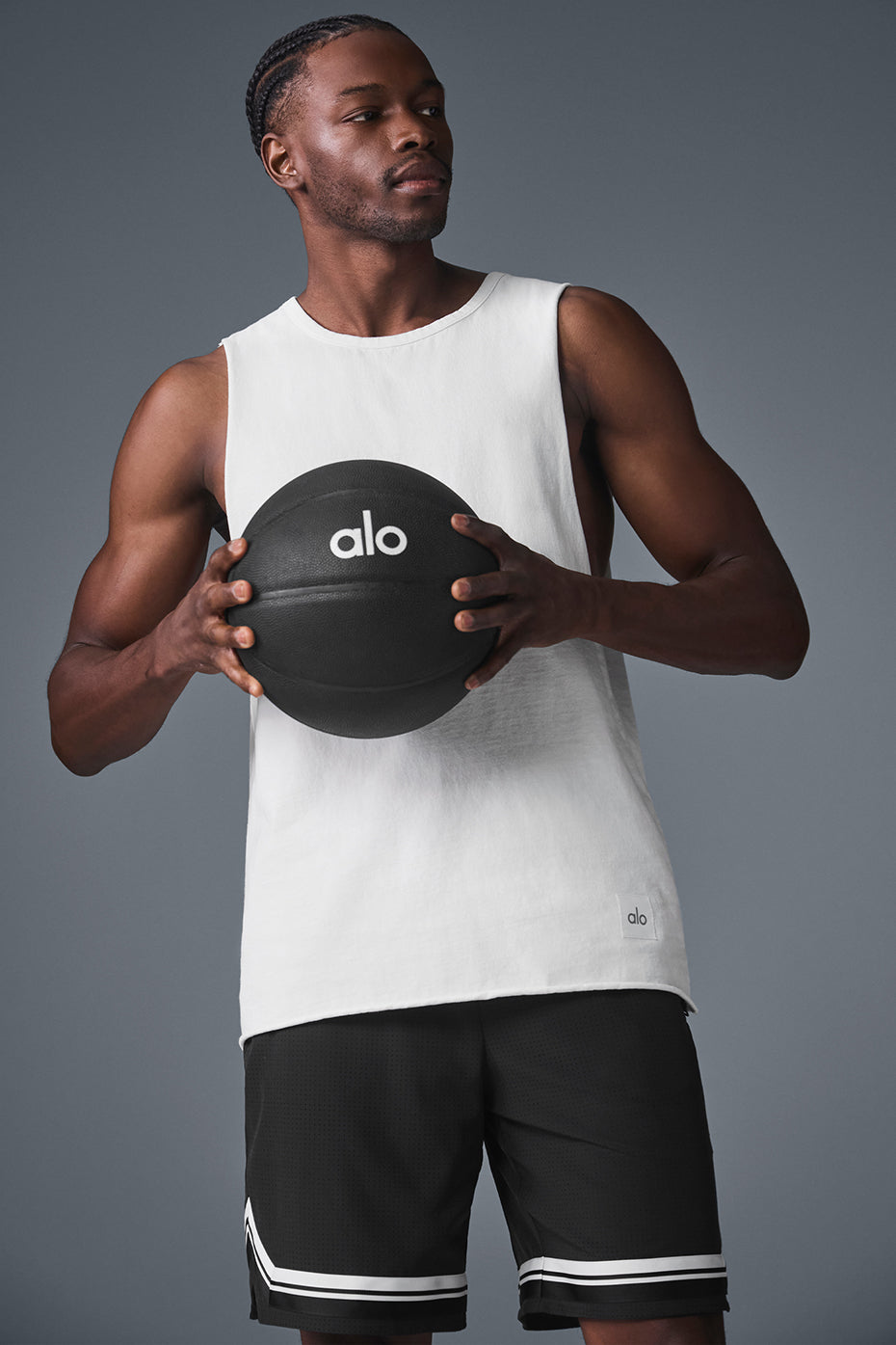 Alo Yoga Society Raw Edge Tank - White