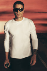 Alo Yoga Conquer Reform Crewneck Long Sleeve - Bone