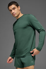 Alo Yoga Conquer Reform Crewneck Long Sleeve - Clover Green