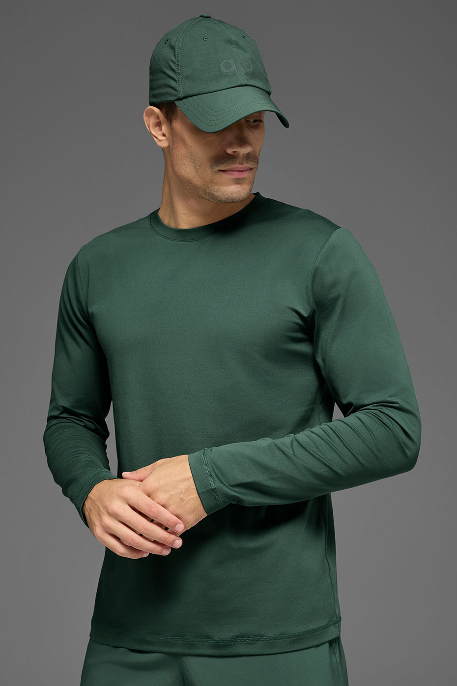 Alo Yoga Conquer Reform Crewneck Long Sleeve - Clover Green